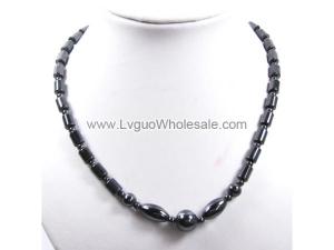 Hematite Drum Beads and Oval ,Twist Beads Strands Necklace